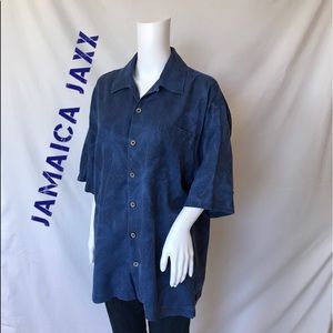 Blue Palm Tree Jamaica Jazz Button-up Shirt